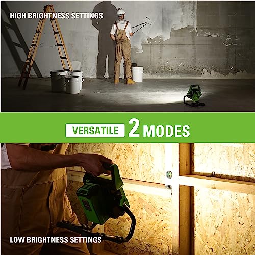 Greenworks 40V (AC/DC) 2000-Lumen LED Work Light, 360° Head Rotation, Tripod Mountable, Portable, Indoor/Outdoor Light, Flood Light, Tool-Only
