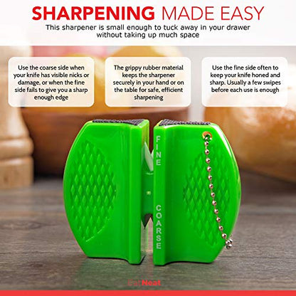 EatNeat 12-Piece Knife Set: Stainless Steel, Protective Sheaths, Cutting Board, and Sharpener - Kitchen & Camping Essentials