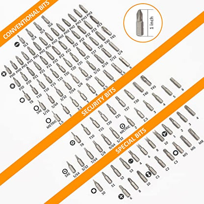 YF YoungFulTool 108 Piece 1/4’’ Hex Shank Magnetic Screwdriver Bit Set Slotted Phillips Pozidriv Torx Hex Security Bits,Speciality Bits,Quick-Release Bit Holder Hand/Power Tool Accessories