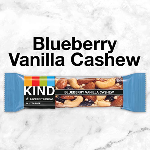 KIND Bars, Blueberry Vanilla Cashew, Healthy Snacks, Gluten Free, 5g Protein, 12 Count
