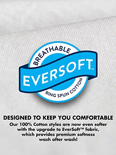 Fruit of the Loom Men's Eversoft Cotton Stay Tucked Crew T-Shirt, Regular-12 Pack White, Large