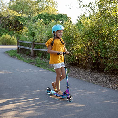 Jetson Scooters - Mars Kick Scooter (Midnight Black) - Collapsible Portable Kids Push Scooter - Lightweight Folding Design with High Visibility RGB Light Up LEDs on Wheels and Deck