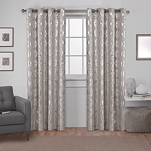 UPDATE: DEAD! Exclusive Home Curtains Exclusive Home Modo Metallic Geometric Grommet Top Curtain Panel Pair, 54x108, Natural, 2 Count