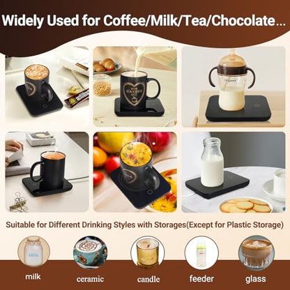 Coffee Mug Warmer Set with Mug, Coffee Mug Cup Warmer for Desk with Auto Shut Off-Coffee Gifts