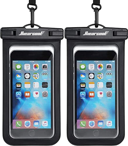 Hiearcool Universal Waterproof Case, Waterproof Phone Pouch Compatible for iPhone 14 13 12 11 Pro Max XS Plus Samsung Galaxy S22 Cellphone Up to 8.3", IPX8 Cellphone Dry Bag for Vacation-2 Pack