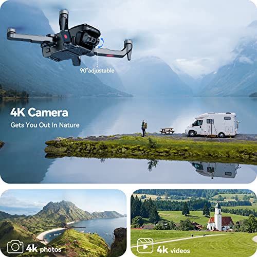 Ruko U11PRO First Drone with Camera for Adults, 4K UHD Camera, Advanced Controller, 52 Mins Fly Fun Time 2 Extra Batteries, GPS Auto Return, Indoor-Outdoor Mode, Scale 5 Wind Resistance, Beginners