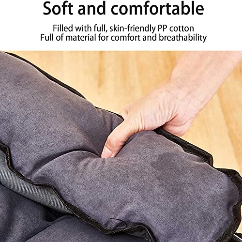 Living Room Lazy Chair with Ottoman & Armrest, Modern Comfy Folding Lounge Chair Reclining Sofa Leisure Chair Armchair with Footstool for Bedroom/Office/Hosting, Grey (Small)