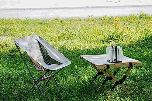 LSLANSOON All Aluminum Frame Folding Camping Chair, Compact and Portable with Carry Bag for Outdoor Hiking Fishing Backpacking (Gray)