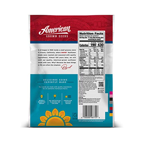DAVID SEEDS Roasted and Salted Ranch Jumbo Sunflower Seeds, 5.25 oz (Pack of 2)