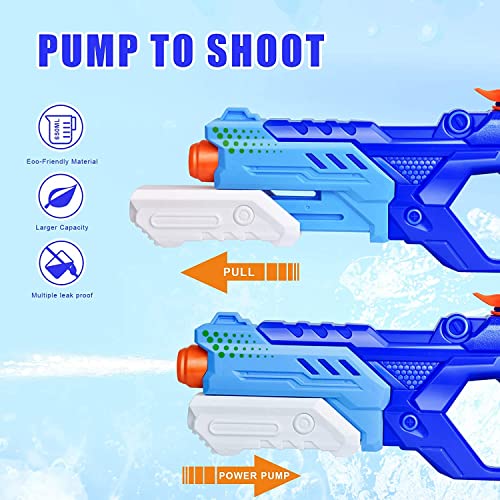 3 Pack Water Guns for Kids Adults - 600CC Squirt Guns Super Water Blaster Soaker Long Range High Capacity Summer Swimming Pool Beach Outdoor Water Fighting Toy for Boys Girls (Blue)