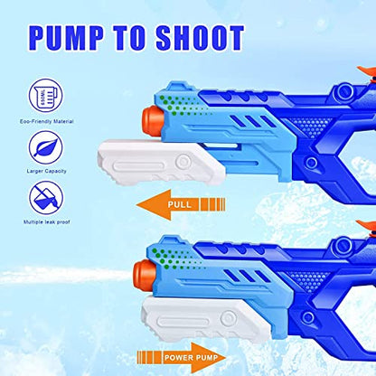 3 Pack Water Guns for Kids Adults - 600CC Squirt Guns Super Water Blaster Soaker Long Range High Capacity Summer Swimming Pool Beach Outdoor Water Fighting Toy for Boys Girls (Blue)