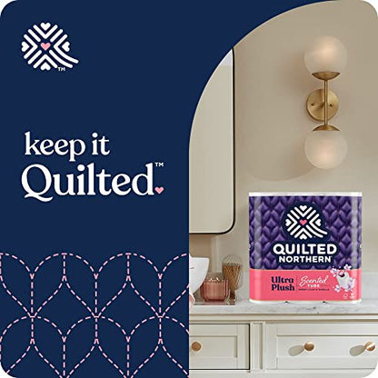 Quilted Northern Ultra Plush Toilet Paper with Sweet Lilac & Vanilla Scented Tube, 24 Mega Rolls = 96 Regular Rolls (Packaging May Vary) White