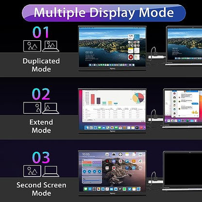 Mgitecy Portable Monitor 15.6inch 1080P USB C HDMI Travel Monitor for Laptop with Ultra-Slim IPS Display w/Smart Cover & Dual Speakers, Portable Screen for Laptop Pc Phone Mac Xbox Ps5 Switch