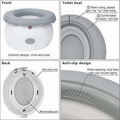 BlueSnail Travel Potty for Toddlers, Portable Car Potty with Storage Bag (White)