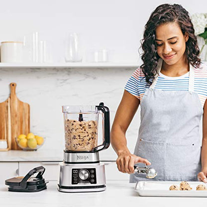 Ninja SS351 Foodi Power Blender & Processor System 1400 WP Smoothie Bowl Maker & Nutrient Extractor* 6 Functions for Bowls, Spreads, Dough & More, smartTORQUE, 72-oz.** Pitcher & To-Go Cups, Silver