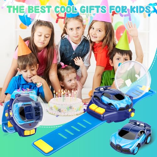 M&HONG Mini Remote Control Car Watch Toys, 2023 New 2.4 GHz Cartoon RC Watch Racing Car, USB Charging Remote Control Car, Cute Watch Car Toy Cartoon RC Car Gift for 3-12 Years Old Boys and Girls