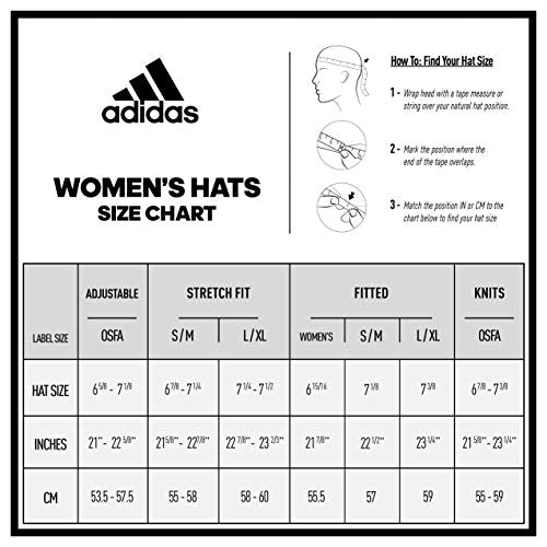 adidas Women's Saturday Relaxed Fit Adjustable Hat, Black/White, One Size