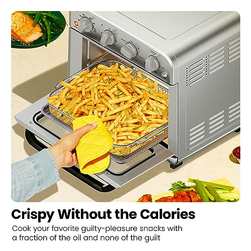 Chefman Air Fryer Toaster Oven Combo, 7-in-1, Convection Oven Countertop Extra Large 19 Quart Oven Air Fryer, Cook a 10-Inch Pizza, 4 Slice Toaster, Integrated Timer, Auto-Shutoff, Stainless Steel
