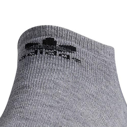 adidas Originals Trefoil No Show Socks (6-Pair), Heather Grey/Black/White, Large