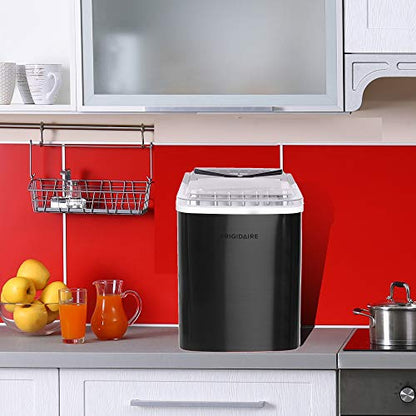 Frigidaire EFIC123-SSBLACK Compact Countertop Ice Maker, 26lbs of Ice per day, Black Stainless