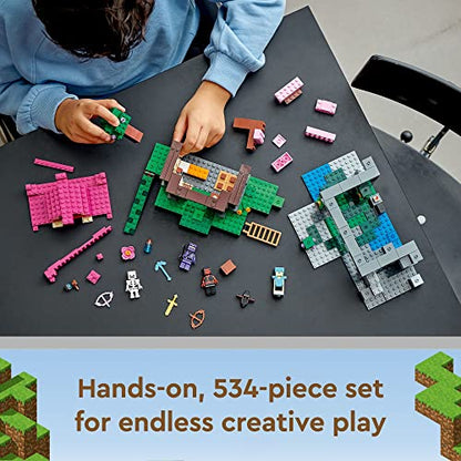 LEGO Minecraft The Training Grounds Toy Building Set 21183 Minecraft Toy for Kids, Boys and Girls Age 8+ Years Old, Building Kit with House, Cave, Trapdoor, and Ninja, Rogue and Bat Minecraft Figures