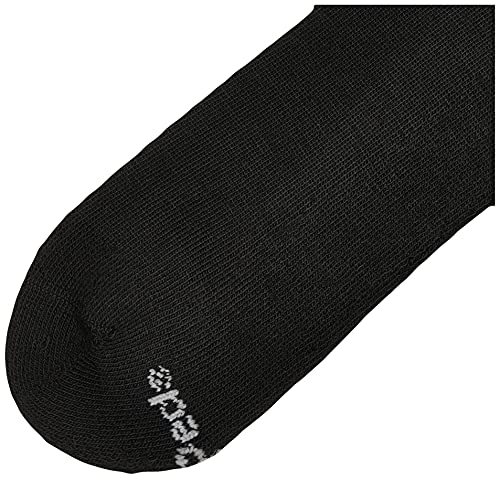 MediPEDS Men's Extra Wide Non-Binding Top Crew Socks with Coolmax Fiber 8 Pairs, Black, Shoe Size: 12-15