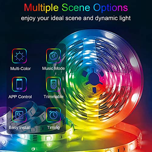 Ailofy Smart LED Strip Lights 16.4ft and 2 Pack Color Bulbs Kit with App Control, Color Changing, Wi-Fi Light Work with Alexa and Google Home, Sync to Music, Light Kit for Bedroom, Living Room