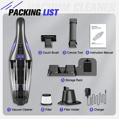 IMINSO Handheld Vacuum Cordless Car Vacuum Cleaner 9000PA, Rechargeable Hand Vacuum Cordless with LED, Lightweight, Portable Hand Held Vacuum, Handheld Car Vacuum for Car/Stairs/Pet Hair