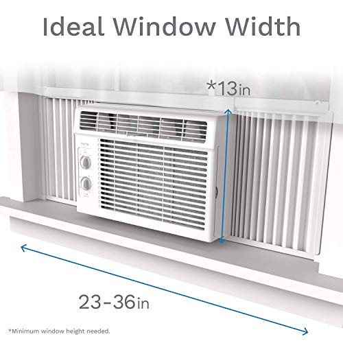 hOmeLabs Window Air Conditioner 5000 BTU - Easy Mechanical Control Compact AC Unit with Washable Reusable Filter, 2 Cooling Speeds, 2 Fan Speeds - Ideal for Bedroom and Rooms up to 150 Sq. Ft.