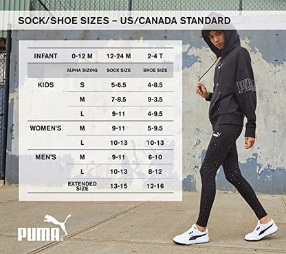 PUMA mens 6 Pack Crew Socks, Dark Gray, 13-Oct US