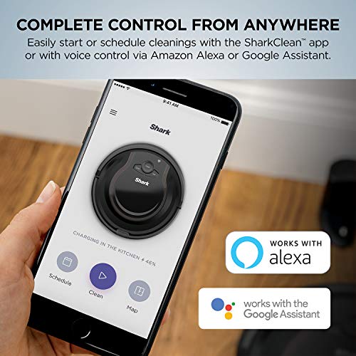 Shark ION Robot Vacuum for Carpet AV751 Wi-Fi Connected, 120min Runtime, Works with Alexa, Black