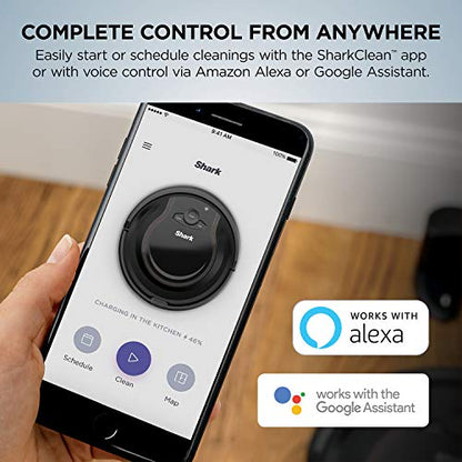 Shark ION Robot Vacuum for Carpet AV751 Wi-Fi Connected, 120min Runtime, Works with Alexa, Black