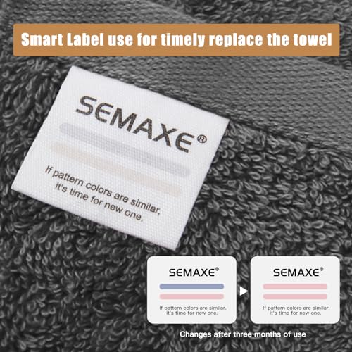 SEMAXE 8 Piece Towel Set, 2 Bath Towels, 2 Hand Towels, 4 Washcloths,100% Cotton Towels for Bathroom, Yellow and Grey Towel Set