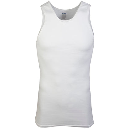 Gildan Men's A-Shirt Tanks, Multipack, Style G1104, White (12-Pack)