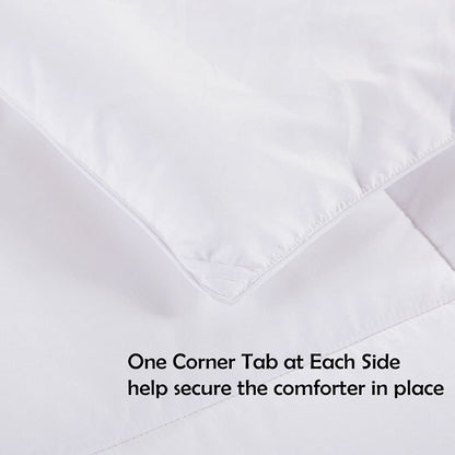 COHOME 2100 Series Queen Cooling Comforter Down Alternative Quilted Duvet Insert with Corner Tabs - All Season Reversible Soft Luxury Hotel Comforter - Breathable - Machine Washable - White