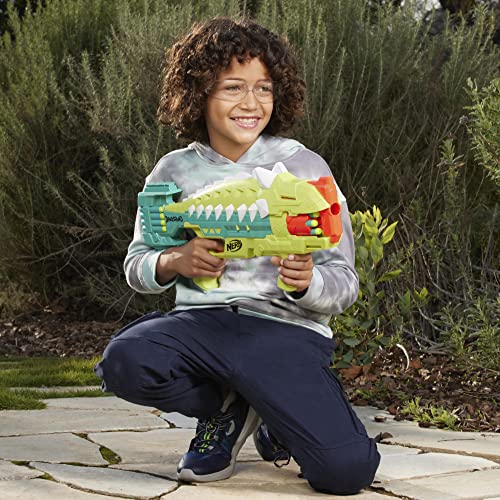 NERF DinoSquad Armorstrike Dart Blaster, 16 Darts, Indoor and Outdoor Games, Dinosaur Toys for 8 Year Old Boys and Girls and Up