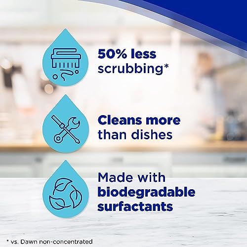 Dawn Dish Soap Squeeze Bottle, EZ-Squeeze Dawn Dishwashing Liquid, Dawn Dish Soap Liquid, Dish Washing Liquid + Non-Scratch Sponges for Dishes, Original, Includes 3x22oz Bottles + 2 Sponges