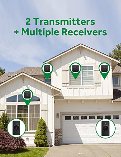 AVANTEK Wireless Doorbell, Mini CB-11 Waterproof Doorbell Chime Operating at 1000 Feet with 52 Melodies, 5 Volume Levels & LED Flash