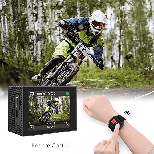 AKASO EK7000 Pro 4K Action Camera with Touch Screen EIS 131ft Waterproof Camera Remote Control Underwater Camera with Helmet Accessories Kit