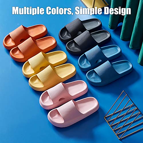 rosyclo Cloud Slippers for Women and Men, Massage Shower Bathroom Non-Slip Quick Drying Open Toe Super Soft Comfy Thick Sole Home House Cloud Cushion Slide Sandals for Indoor & Outdoor Platform Shoes
