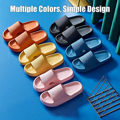 rosyclo Cloud Slippers for Women and Men, Massage Shower Bathroom Non-Slip Quick Drying Open Toe Super Soft Comfy Thick Sole Home House Cloud Cushion Slide Sandals for Indoor & Outdoor Platform Shoes