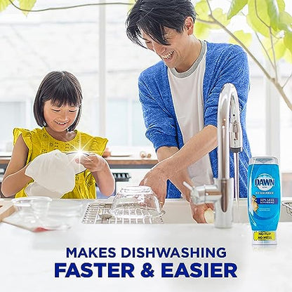Dawn Dish Soap Squeeze Bottle, EZ-Squeeze Dawn Dishwashing Liquid, Dawn Dish Soap Liquid, Dish Washing Liquid + Non-Scratch Sponges for Dishes, Original, Includes 3x22oz Bottles + 2 Sponges