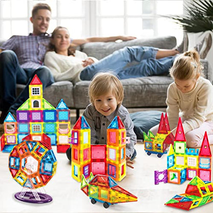 NUTSBALL Magnetic Tiles 120 PCS, Magnet Building Blocks for Kids, STEM Construction Set, Educational Learning Toys for Toddlers, Birthday Gifts for Children Ages 3 Years +