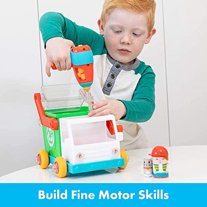 Educational Insights Design & Drill Bolt Buddies Recycling Truck Toy, Take Apart Toy with Electric Drill Toy, STEM Toy, Gift for Boys & Girls, Ages 3+