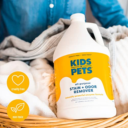 KIDS 'N' PETS - Instant All-Purpose Stain & Odor Remover – 128 fl oz (Packaging May Vary) - Permanently Eliminates Tough Stains & Odors – Even Urine Odors - No Harsh Chemicals, Non-Toxic & Child Safe