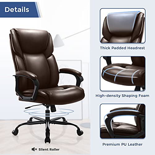 ZUNMOS PU Leather Office Chair, Brown