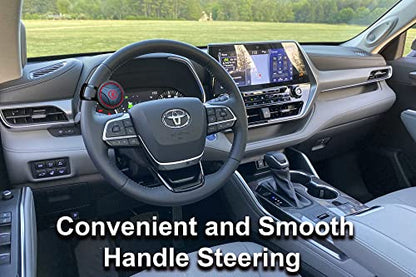 Fouring BL Adjustable Steering Wheel Knob Spinner - Universal Non-Slip Fit, ABS & Silicone Matte Finish Suicide Knob with Metal Ball Bearing & Easy Installation-Suitable for Cars, Trucks etc