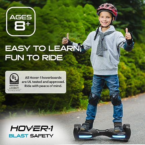 Hover-1 Blast Electric Self-Balancing Hoverboard with 6.5” Tires, Dual 160W Motors, 7 mph Max Speed, and 3 Miles Max Range