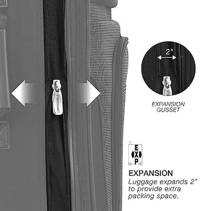 Travel Select Amsterdam Expandable Rolling Upright Luggage, Gray, 4-Piece Set