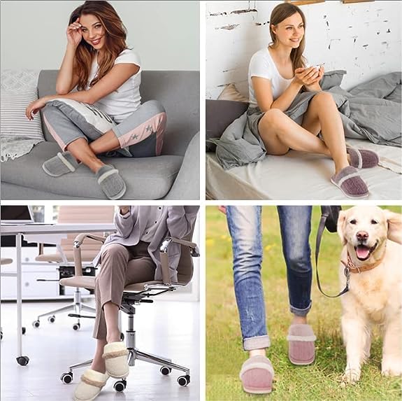 Mens Slippers Cozy Memory Foam Warm House Bedroom Shoes with Anti-Skid Sole Indoor and Outdoor Slippers for Women and Men Size 13 14 Dark Grey